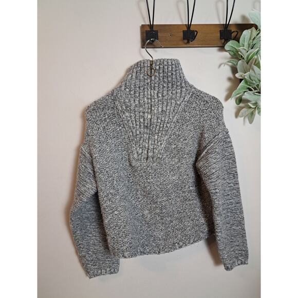 Universal Thread Women's Knit Sweater Orange Quarter Zip Mock Neck Gray Sz S - Picture 3 of 5